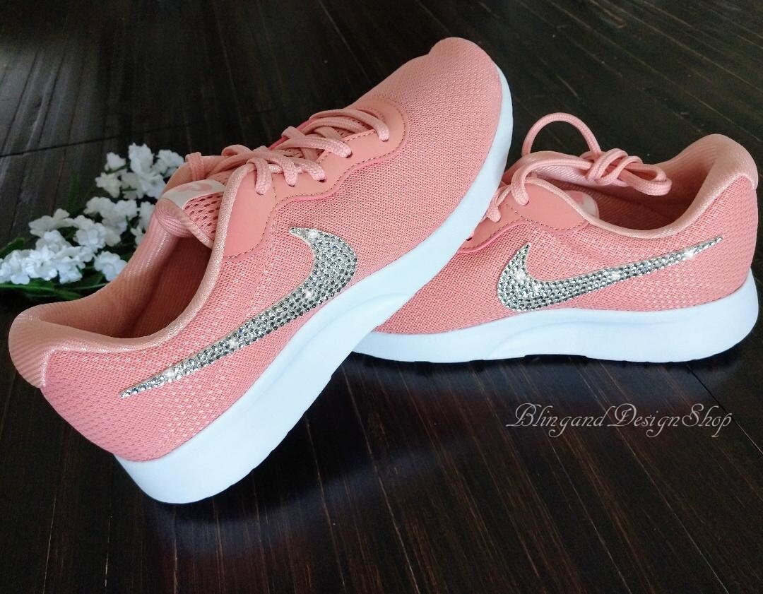 Swarovski Womens Nike Tanjun Coral Pink 