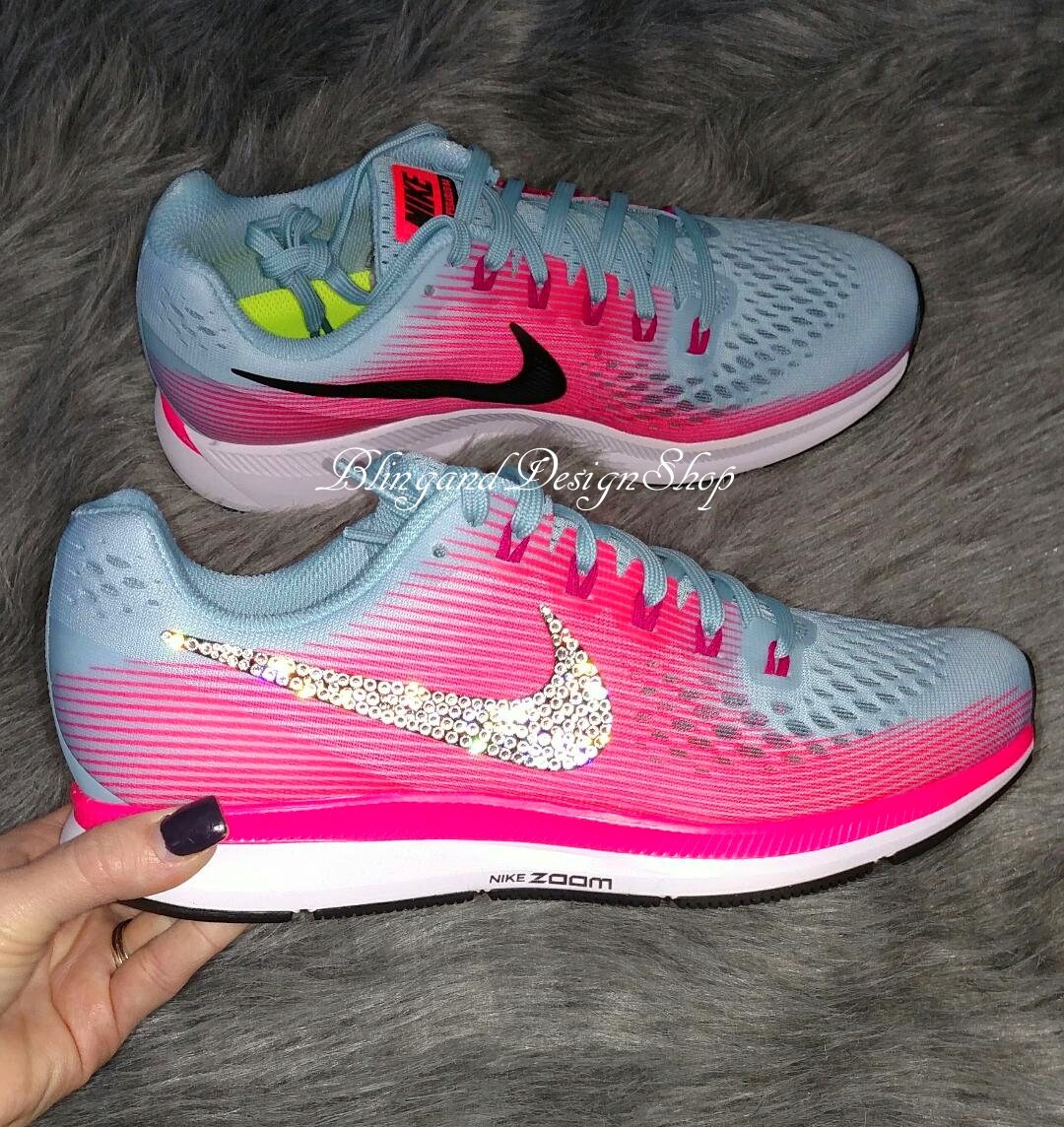pink and clear nike shoes