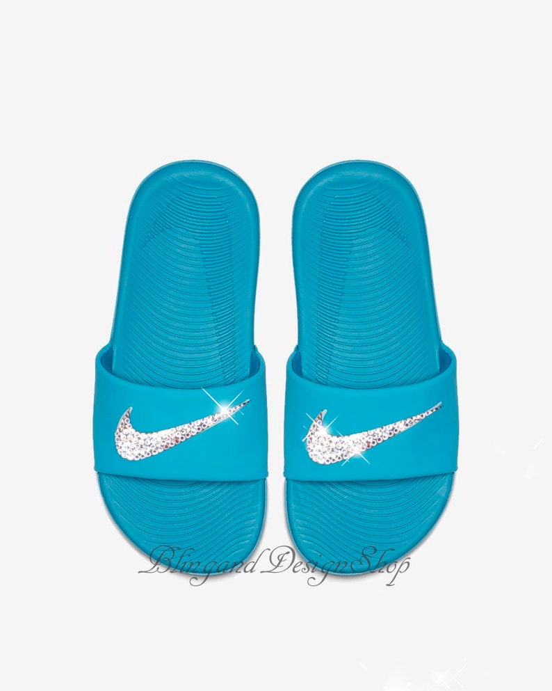teal nike sandals
