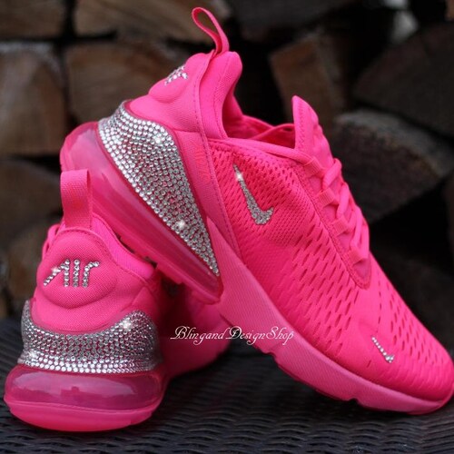 Hot Pink Swarovski Nike Air Max 270 Women's Sneakers - Etsy Sweden