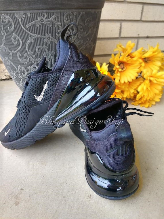 Swarovski Mujer Nike Air Max 270 Black Sneakers Blinged - Etsy España