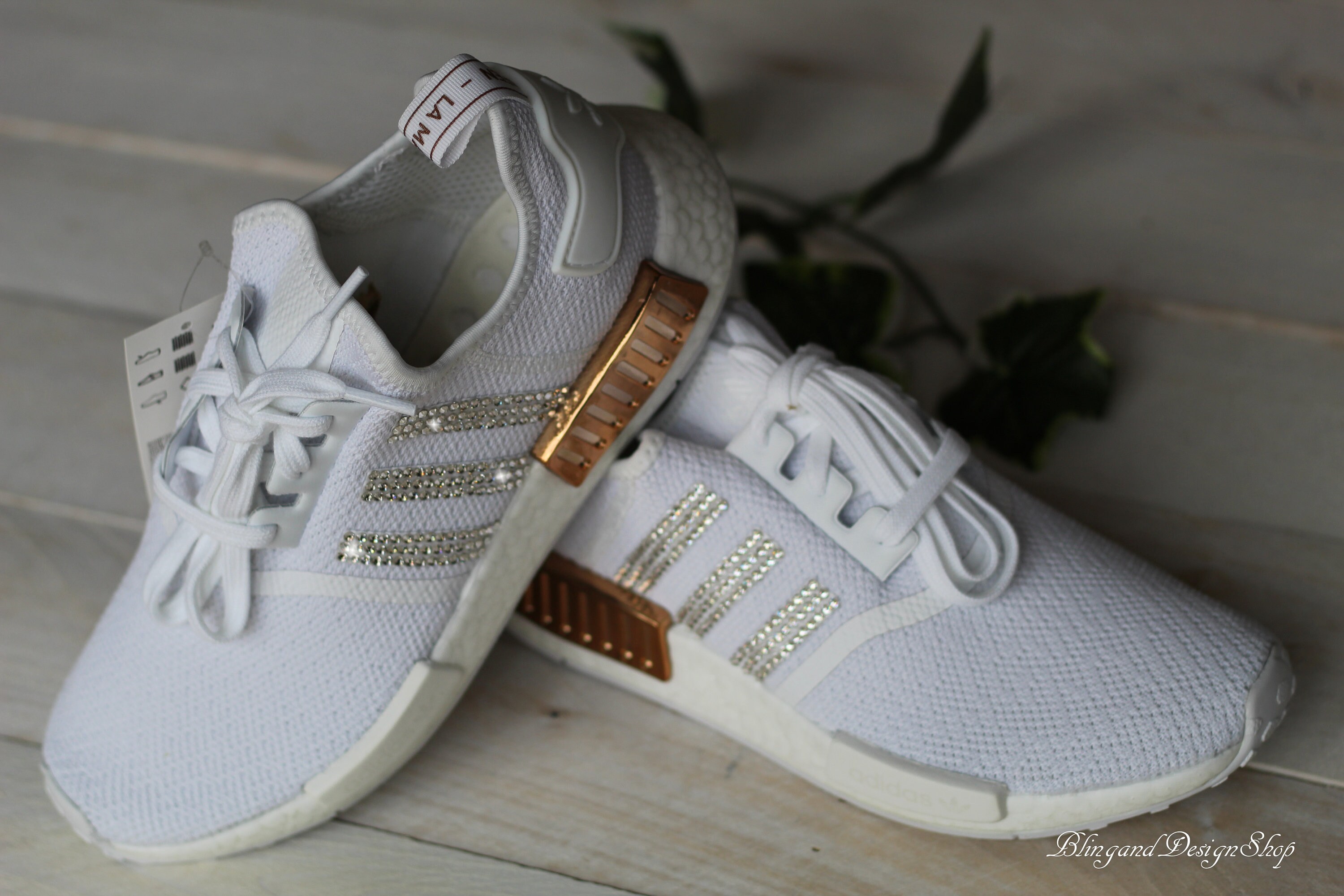Swarovski Womens Adidas NMD R1 White 