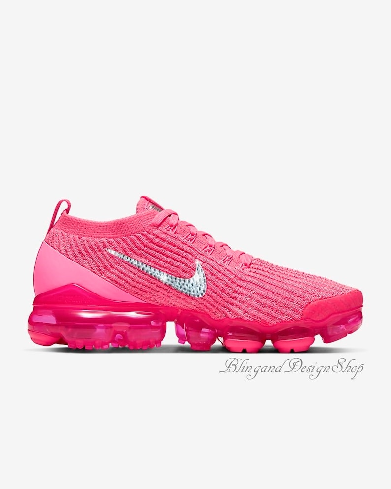 Swarovski Women's Nike Vapormax Flyknit 3 Hot Pink | Etsy