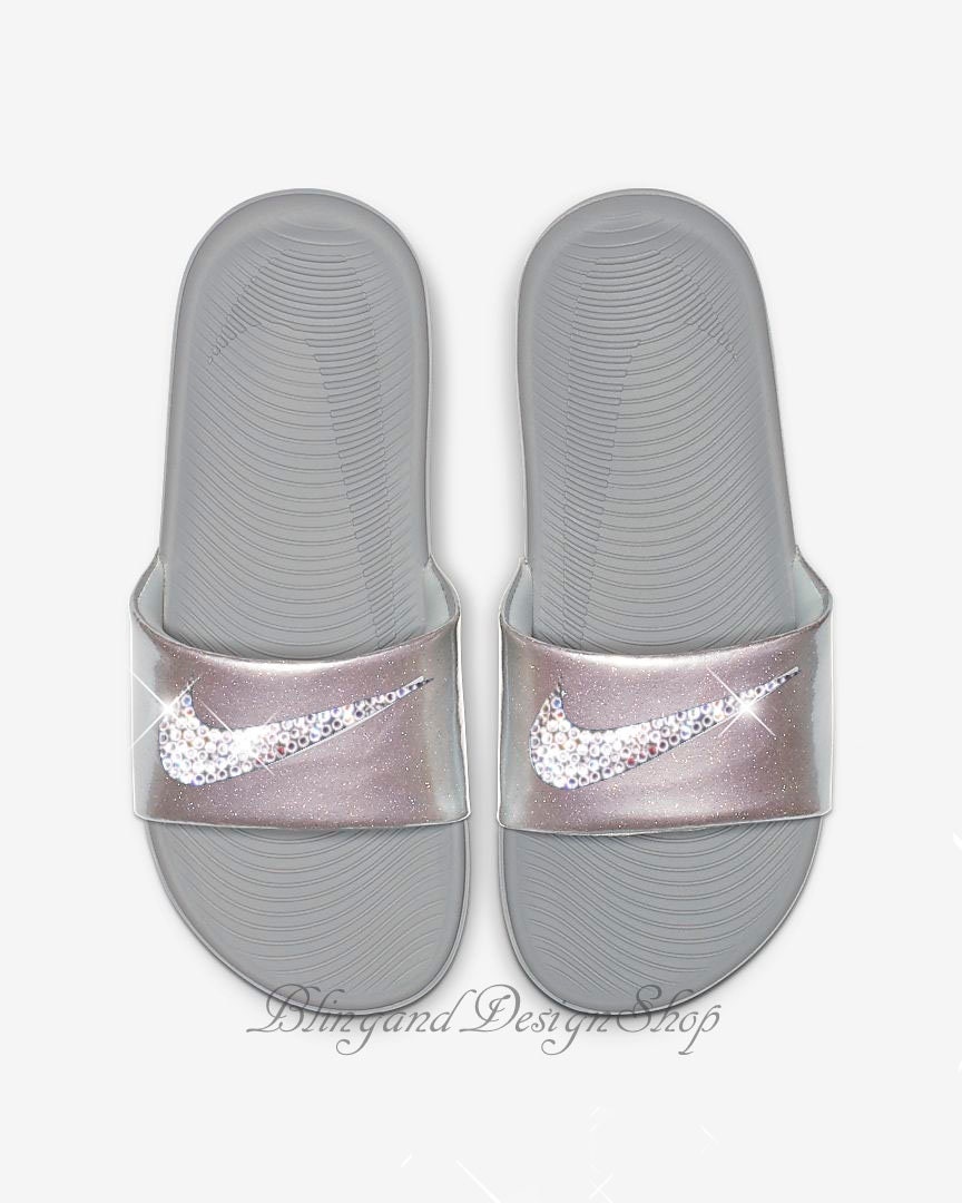 nike kawa slide gray