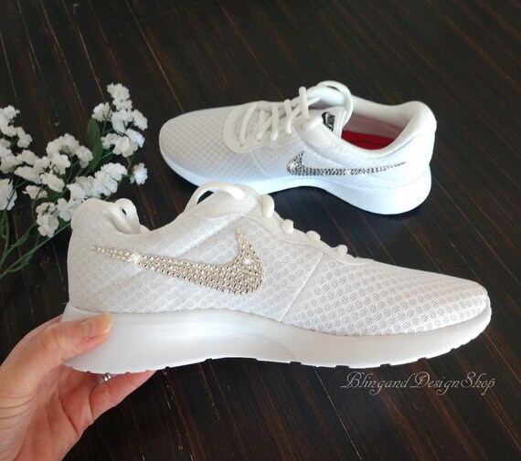 Swarovski Womens Nike Tanjun All White 