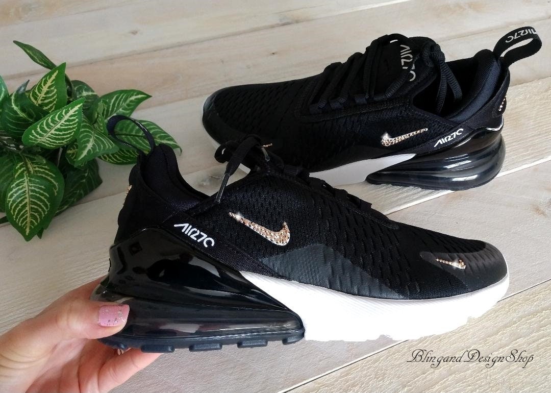 nike black shoes with rose gold