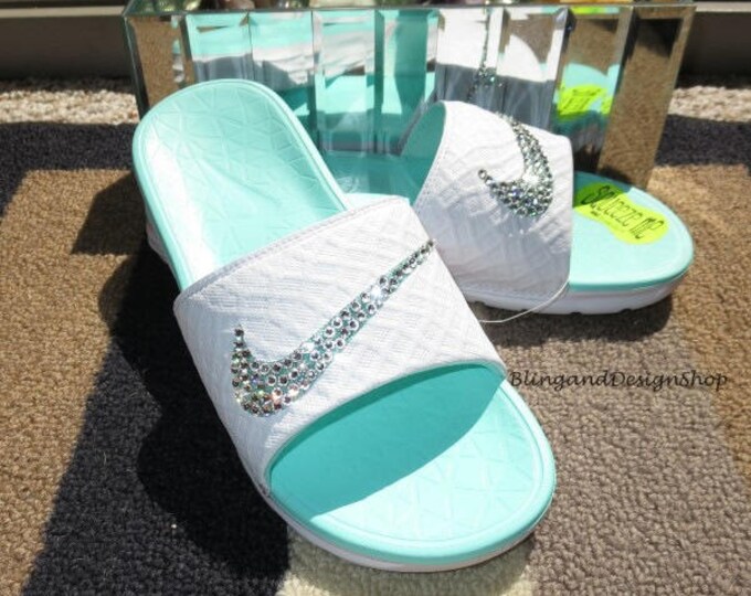 swarovski nike slides