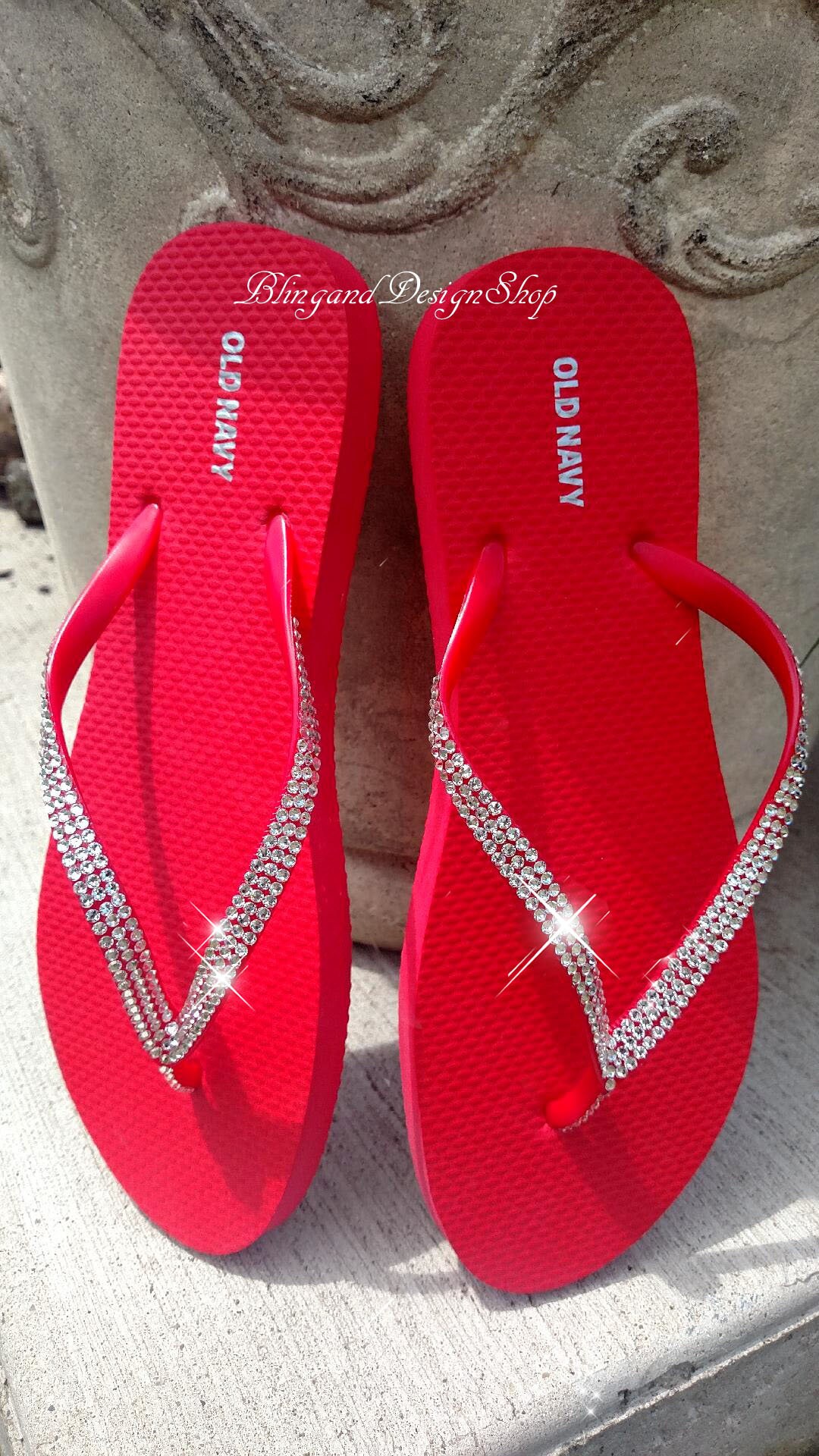 blinged out flip flops