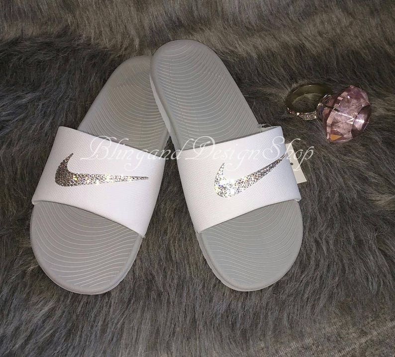 with Swarovski Crystals Bling Nike Slides