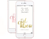 Items Similar To Girl Boss Rose Gold Gold Handwritten