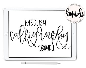 Modern Calligraphy - 8 Procreate Brushes - iPad Pro - Instant Download - Hand Lettering - lefty.script