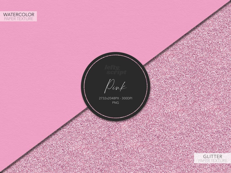 May include: A digital paper texture with a pink watercolor background and a pink glitter overlay. The image includes the text "WATERCOLOR PAPER TEXTURE" and "GLITTER PAPER TEXTURE".