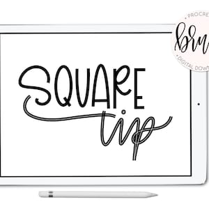 Square Tip  Brush Set - For Procreate 5+ - Lefty Script - iPad Pro - Instant Download - Custom Brush for Hand Lettering