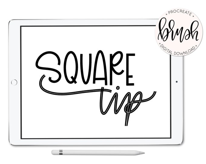 Featured listing image: Square Tip  Brush Set - Procreate Brush