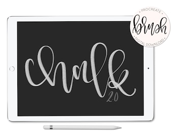 Chalk 2.0 Procreate Brush with Digital Chalk Board Paper  - Lefty Script - iPad Pro - Instant Download - Custom Brush for Hand Lettering