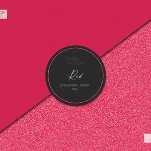 May include: A digital paper texture with a red watercolor background on the left and a red glitter background on the right. The text "Red" is in the center of the image with the text "2732x2048PX - 300DPI PNG" below it.