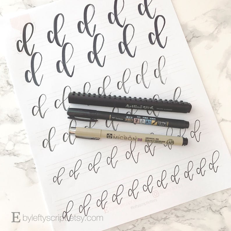 Hand Lettering Practice Sheets for Procreate & Print - Etsy
