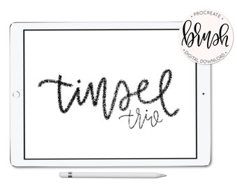 Procreate - Novelty Christmas Brushes + Digital Glitter Paper + Tutorial - iPad Pro - Procreate Brush