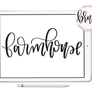 Procreate - Farmhouse Brush  - Lefty Script - iPad Pro - Instant Download - Custom Brush for Hand Lettering