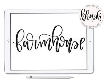 Procreate - Farmhouse Brush  - Lefty Script - iPad Pro - Instant Download - Custom Brush for Hand Lettering