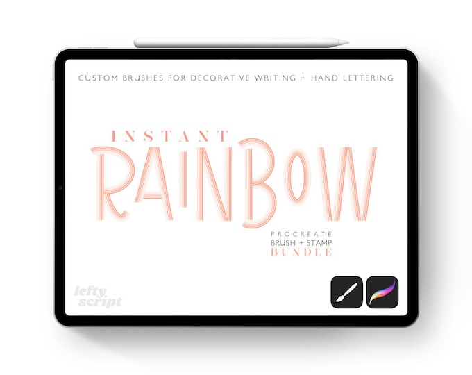 Featured listing image: Instant Rainbow Stamps + Brushes - Procreate