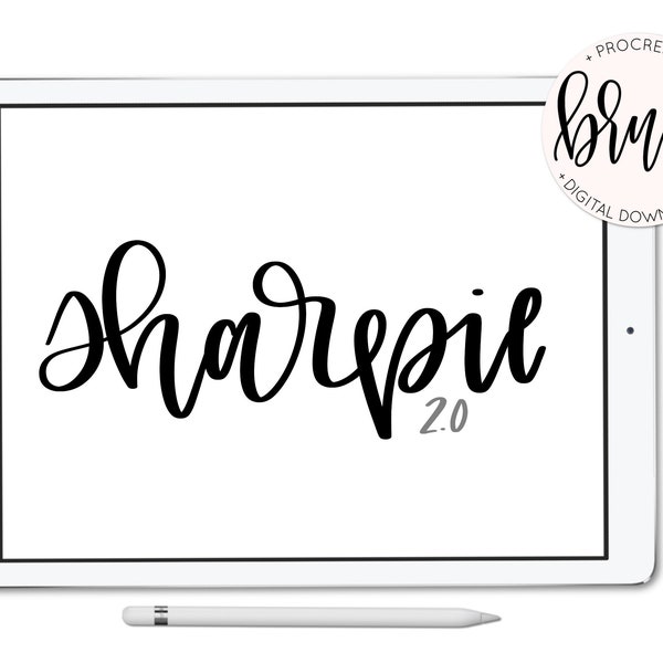 Sharpie  2.0 - Procreate Brush - Lefty Script - iPad Pro - Instant Download - Custom Brush for Hand Lettering