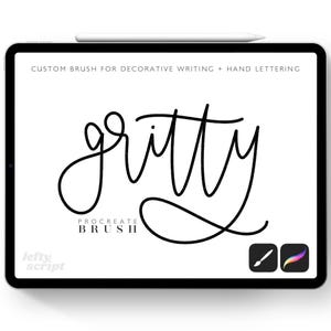 Gritty Monoline Brush for Procreate: Lefty Script (Instant Download)
