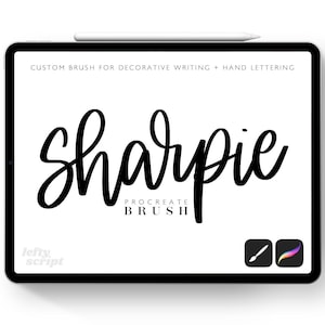 Sharpie - Procreate Brush - Lefty Script - iPad Pro - Instant Download - Custom Brush for Hand Lettering