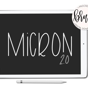 Micron 2.0 Brush Pair For Procreate Lefty Script iPad Pro Instant Download Custom Brush for Hand Lettering image 2