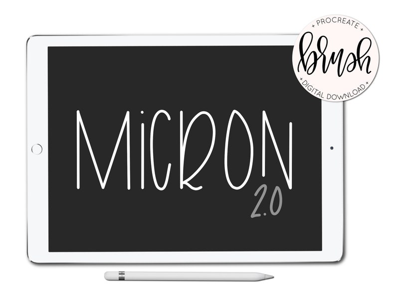 Micron 2.0 Brush Pair For Procreate Lefty Script iPad Pro Instant Download Custom Brush for Hand Lettering image 2