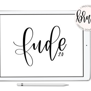 Fude Brush Pair 2.0 Procreate Brush iPad Pro Apple Pencil Instant Download Digital Hand Lettering Calligraphy Fudenosake image 1