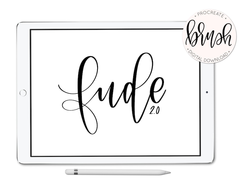 Fude Brush Pair 2.0 Procreate Brush iPad Pro Apple Pencil Instant Download Digital Hand Lettering Calligraphy Fudenosake image 1