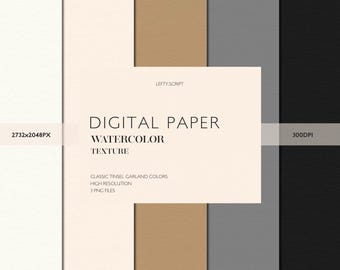 Digital Paper Pack: Watercolor Basics - 5 Colors - 300ppi - 2732px x 2048px