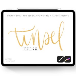 Procreate Christmas Tinsel Brush Set: Glitter Paper & Tutorial (Digital Download)