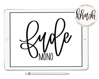 Fude Mono Pair - Procreate Brush - iPad Pro - Apple Pencil - Instant Download - Digital Hand Lettering - lefty.script