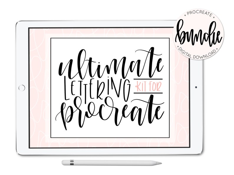 Ultimate Lettering Kit for Procreate Custom Brushes iPad Hand Lettering Watercolor Chalkboard lefty.script image 1