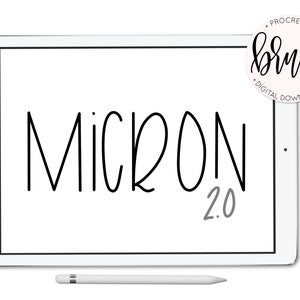 Micron 2.0 Brush Pair For Procreate Lefty Script iPad Pro Instant Download Custom Brush for Hand Lettering image 1