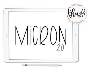 Micron 2.0 Brush Pair - For Procreate - Lefty Script - iPad Pro - Instant Download - Custom Brush for Hand Lettering