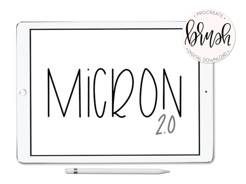 Micron 2.0 Brush Pair For Procreate Lefty Script iPad Pro Instant Download Custom Brush for Hand Lettering image 1