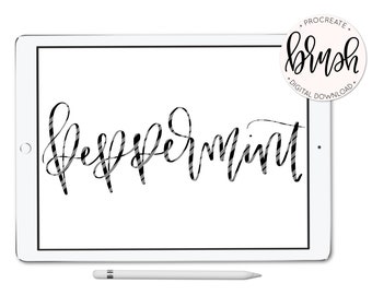 Peppermint Procreate Brush - Christmas - Stripes  - Lefty Script - iPad Pro - Instant Download - Custom Brush for Hand Lettering