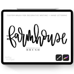 Procreate - Farmhouse Brush  - Lefty Script - iPad Pro - Instant Download - Custom Brush for Hand Lettering