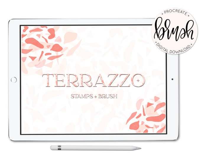 Featured listing image: Terrazzo Stamps + Brush - Procreate Bundle