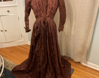 1870’s heavy silk dress xs