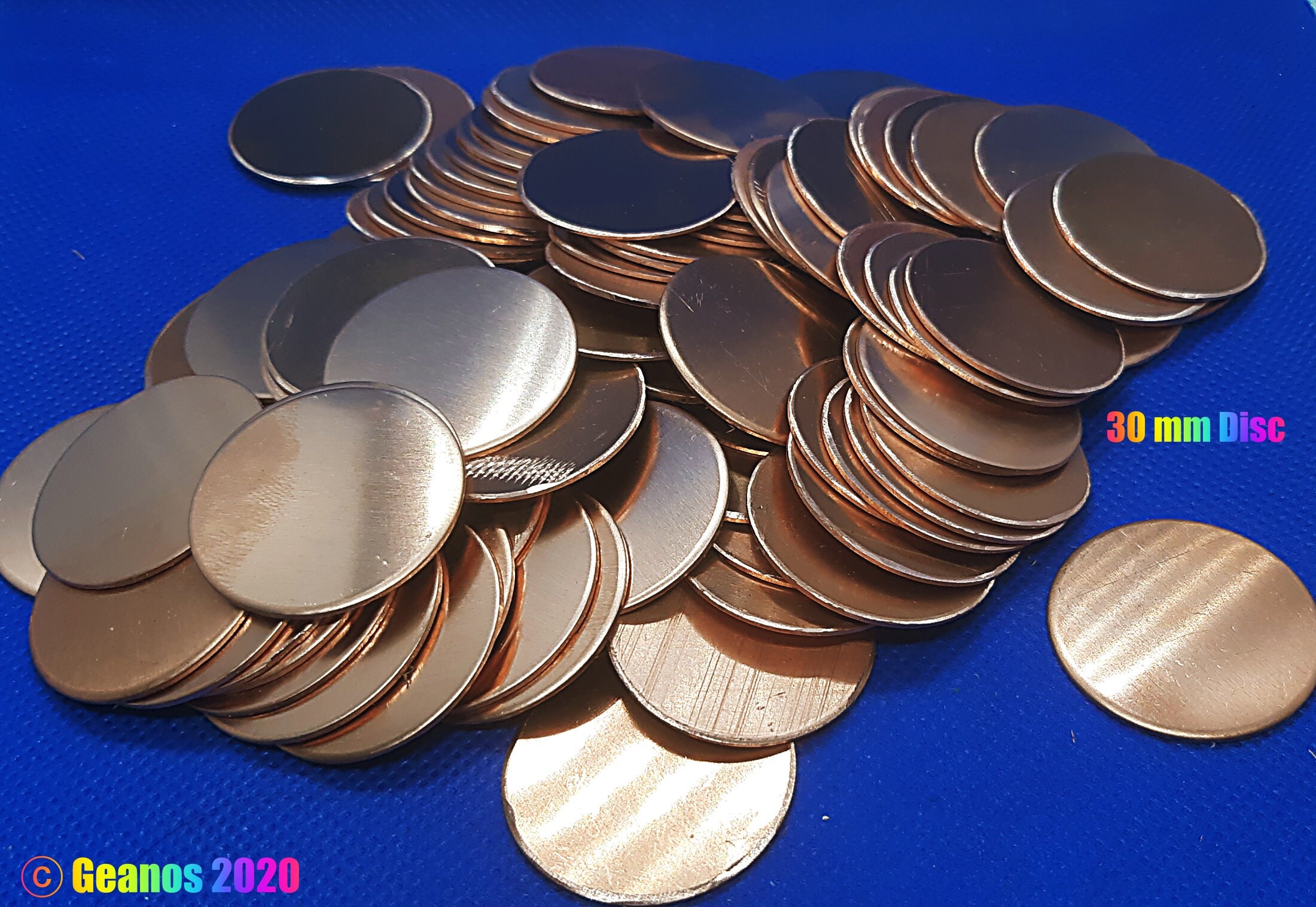 30mmCopperDiscsBlanks18gaugepackof6greatforenamelli Etsy