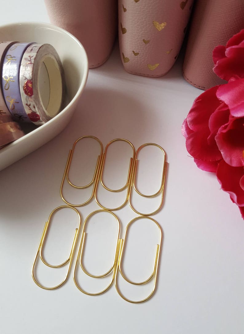 Gold Wide Paper Clips Etsy