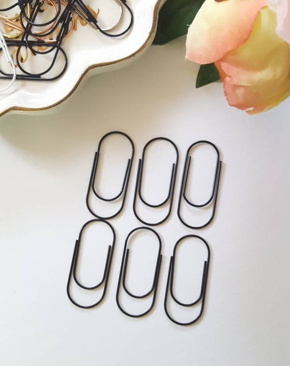 Black Wide Paper Clip Etsy