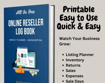 Online Reseller Log Book - All in One - Small Business Bookkeeping and Inventory