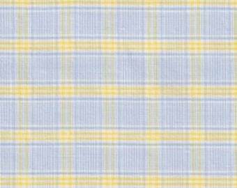 Yellow and Blue Plaid Fabric by Fabric Finders - Sew -Sewing - Quilt - Quilt