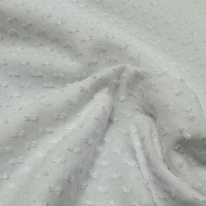 White Dot on White Imperial Poly Cotton Old Fashioned Dotted Swiss - Spechler Vogel Fabric