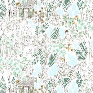 The Little House on Knit Fern Peter Pan by Sarah Jane by Michael Miller Fabrics